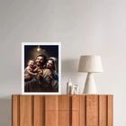 Quadro Decorativo Sagrada Família Feliz 33x24cm - Com Vidro M