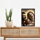Quadro Decorativo Sagrada Família Sorridente 24x18cm - Com Vi