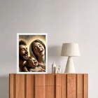 Quadro Decorativo Sagrada Família Sorridente 45x34cm Moldura: