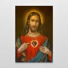 Quadro Decorativo Sagrado Coração De Jesus Cristo 1 Tela