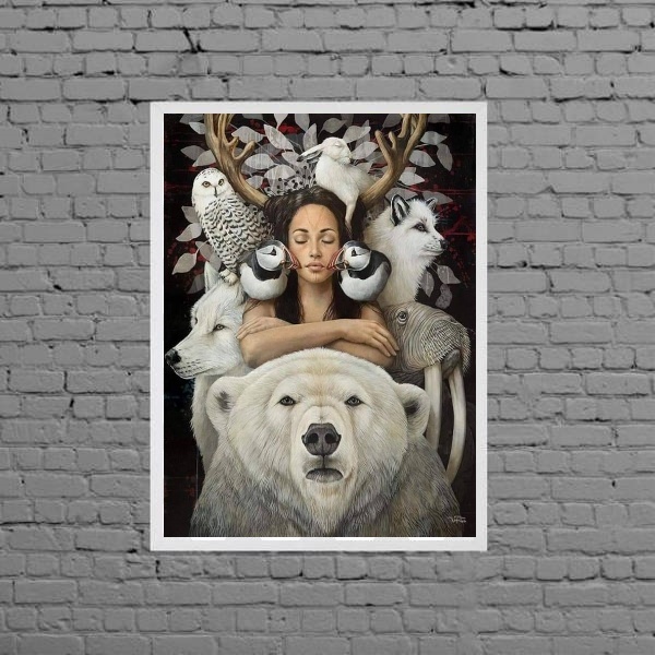 Quadro Decorativo Sagrado Feminino 24x18cm - Com Vidro Moldur