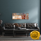 Quadro Decorativo Sala Quarto Arte Pintura Abstrata 90x35cm