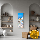 Quadro Decorativo Sala Quarto Casas Brancas Dia Azul 90x35cm