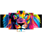 Quadro Decorativo Sala Quarto Escritório Leão Colorido