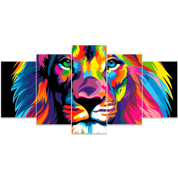 Quadro Decorativo Sala Quarto Escritório Leão Colorido