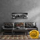 Quadro Decorativo Sala Quarto Família De Elefantes Savana