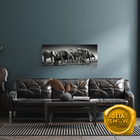 Quadro Decorativo Sala Quarto Família De Elefantes Savana