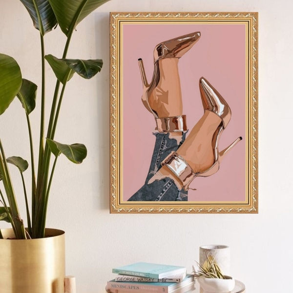 Quadro Decorativo Saltos 24x18cm - Com Vidro Moldura Branca