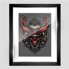 Quadro Decorativo Samurai Vermelho, Moldura Com Vidro Fine Art