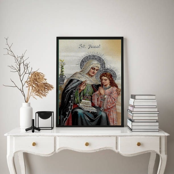 Quadro Decorativo Santa Ana Vintage 45x34cm - Com Vidro Moldu