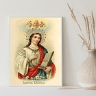 Quadro Decorativo Santa Cecília 33x24cm Moldura:madeira Branca