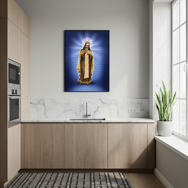 Quadro Decorativo Santa Efigênia  - 70x50cm Moldura Branca