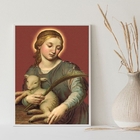 Quadro Decorativo Santa Inês 24x18cm Moldura:madeira Branca