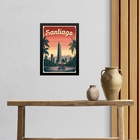 Quadro Decorativo Santiago Chile 45x34cm - Com Vidro Moldura