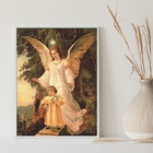 Quadro Decorativo Santo Anjo Da guarda 33x24cm Moldura:madeir