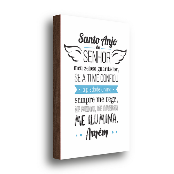 Quadro Decorativo Santo Anjo Do Senhor Azul 40x60cm