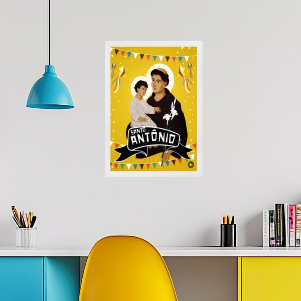 Quadro Decorativo Santo Antônio - Festa Junina 45x34cm - Com