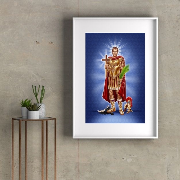 Quadro Decorativo Santo Expedito - 60x48cm Moldura:madeira Br