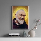 Quadro Decorativo Santo Padre Pio 33x24cm Moldura:madeira Bra