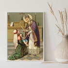 Quadro Decorativo São Brás 45x34cm Moldura:madeira Branca