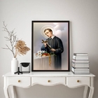 Quadro Decorativo São Geraldo 24x18cm Moldura:madeira Branca