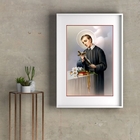 Quadro Decorativo São Geraldo - 60x48cm Moldura:madeira Preta