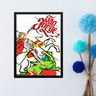 Quadro Decorativo São Jorge Abstrato 33x24cm - Com Vidro Mold