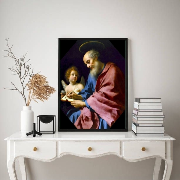 Quadro Decorativo São Mateus 45x34cm - Com Vidro Moldura:made