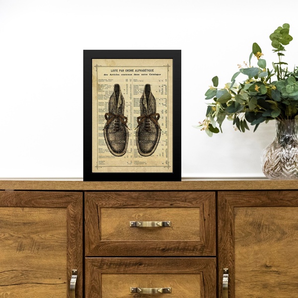 Quadro Decorativo Sapatos Masculinos Vintage 45x34cm Moldura