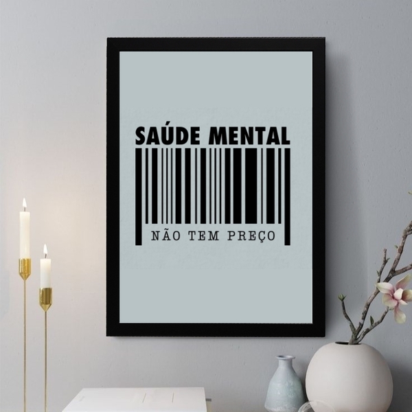 Quadro Decorativo Saúde Mental Não Tem Preço 33x24cm - Com Vi