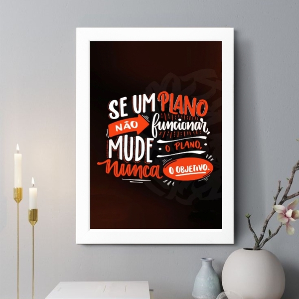 Quadro Decorativo Se O Plano Não Funcionar 24x18cm Moldura Pr