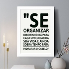 Quadro Decorativo Se Organizar Direitinho 24x18cm Moldura Pre