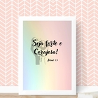 Quadro Decorativo Seja Forte E Corajosa 33x24cm - Com Vidro M