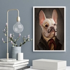 Quadro Decorativo Senhor Bulldog 33x24cm - Com Vidro Moldura: