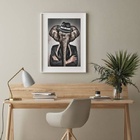 Quadro Decorativo Senhor Elefante - 60x48cm Moldura:madeira P