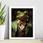 Quadro Decorativo Senhor Sapo 45x34cm - Com Vidro Moldura:mad