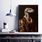 Quadro Decorativo Senhora Cobra 45x34cm Moldura:madeira Preta