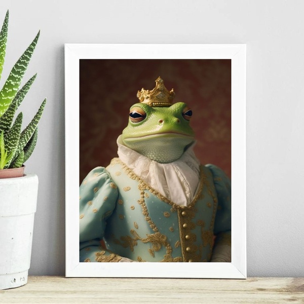 Quadro Decorativo Senhora Perereca 24x18cm - Com Vidro Moldur