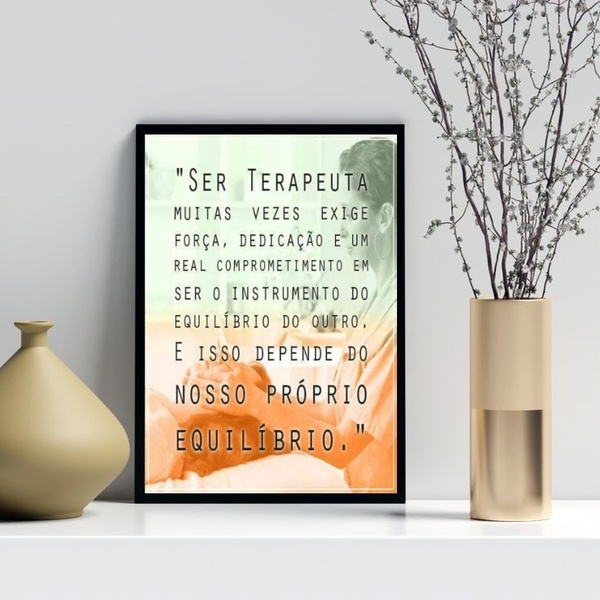 Quadro Decorativo Ser Terapeuta 24x18cm Moldura Branca