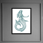 Quadro Decorativo Sereia Minimalista 45x34cm - Com Vidro Mold