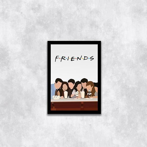 Quadro Decorativo Seriado Friends 24x18cm - Com Vidro Moldura