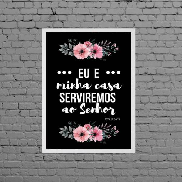 Quadro Decorativo Serviremos Ao Senhor 24x18cm - Com Vidro Mo