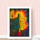 Quadro Decorativo Shiva E Shakti 45x34cm - Com Vidro Moldura: