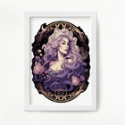 Quadro Decorativo Signo De Câncer 24x18cm Moldura:madeira Pre