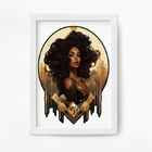 Quadro Decorativo Signo De Capricórnio 45x34cm Moldura:madeir