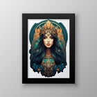 Quadro Decorativo Signo De Gêmeos 45x34cm - Com Vidro Moldura