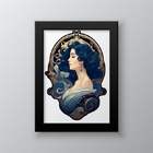 Quadro Decorativo Signo De Peixes 24x18cm Moldura:madeira Bra