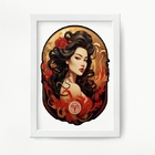 Quadro Decorativo Signo De áries 45x34cm - Com Vidro Moldura: