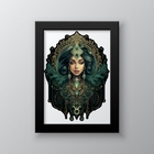 Quadro Decorativo Signo De touro 33x24cm Moldura:madeira Bran