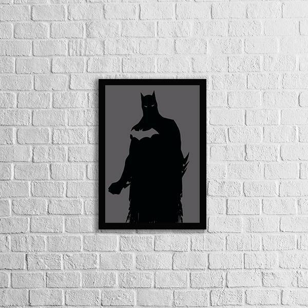 Quadro Decorativo Silhueta Batman 45x34cm A3 (45 X 34)